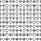 Heart seamless colorless pattern on white background