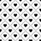 Heart seamless pattern, Black endless heart pattern on white background, vector illustration. Valentine`s Day Pattern. Anniversary