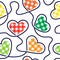 Heart seamless pattern. Check cute hearts. Background checked scottish style. Repeated checks pattern. Repeating love patern for d