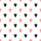 Heart seamless pattern with creative shape in geometric style.