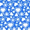 Heart seamless pattern, cute design textiles fabric cover wrapping. Repeating pattern, blue heart shape love romance