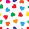 Heart seamless pattern, endless texture. Multicolored hearts on white background, vector illustration. Valentine`s Day Pattern.