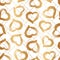 Heart seamless pattern. Gold hearts. Repeat golden background. Repeated romantic patern for design love, gift wrappers, wedding pr