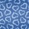 Heart seamless pattern. Hearts background. Repeated love texture. Denim checked printed. Repeating blue marks pattern. Fade effect