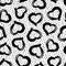 Heart seamless pattern. Hearts brush strokes. Repeated abstract grunge texture for design romantic prints. Repeating brush grunge