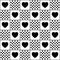 Heart seamless pattern. Repeated small hearts patern for design prints. Cute symbol love for girl or woman. Repeating printed