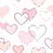 Heart seamless pattern. Valentine day card holiday background.