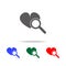 heart search icon. Elements of doctor multi colored icons. Premium quality graphic design icon. Simple icon for websites, web desi