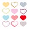 Heart Set. Retro Valentine Symbols.