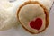 Heart sewn on sole of soft plush toy