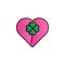 Heart, shamrock, four leaves color gradient vector icon