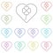 Heart, shamrock, four leaves multi color icon. Simple glyph, flat vector of saint patricks day icons for ui and ux, website or