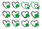 Heart Shamrock Icons Set, Saint Patrick's Day Heart, Four leaf clover, Lucky clover, Vector Illustration