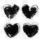 Heart shape abstract textured black smooth strokes and stamps