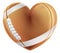 Heart Shape American Football Ball Love Concept