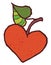 Heart shape apple vector icon