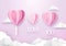 Heart shape balloons hanging with i love you word over sky