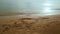 Heart shape on beach sand. Steady shot. Heart draw on sand beach