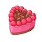 Heart shape berry cake. Vector illustration.