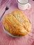 Heart shape bread with sugar and sesame topping