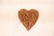 Heart shape of buckwheat cereals