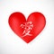 Heart shape with chinese hieroglyph