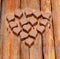 Heart shape chocolate, Valentines Day sweets, wood background