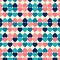 Heart shape colorful retro tile seamless pattern vector background