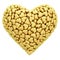 Heart shape composed of many golden