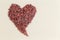 Heart shape formed of healthy dried goji berries