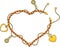 Heart shape frame as Trendy braselet with chains, pendants, straps and ropes