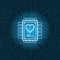 Heart Shape Icon On Chip Over Blue Circuit Motherboard Background