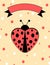 Heart shape ladybug card design