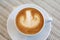 Heart shape latte art of hot coffee drink tasty