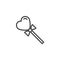 Heart shape lollipop line icon