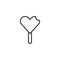 Heart shape lollipop outline icon