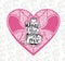 Heart shape with love phrase