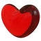 Heart shape Love symbol red glass translucent glossy