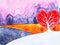 Heart shape love tree for wedding, valentines day, watercolor painting