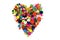 Heart shape made of haberdashery buttons