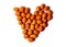 Heart shape made of Kumquat small oranges