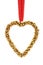 Heart shape made of little golden bells â€“ Christmas ornament