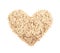 Heart shape made of oatmeal isolated