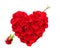 Heart Shape Made Of Rose Petals With Long Stemmed