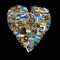 Heart shape made with travel pictures