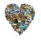 Heart shape made with travel pictures