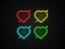 Heart shape neon light at night