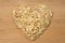 Heart shape oat flakes