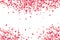 Heart shape pink and red confetti vector Valentines Day background