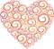 Heart Shape Swirl white background